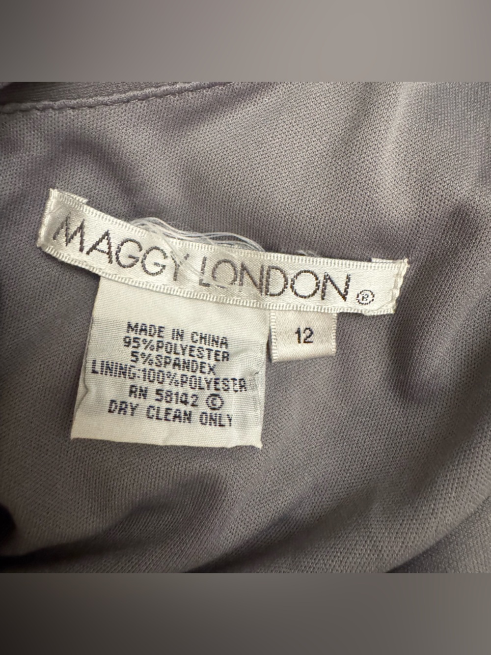 Maggie London Gray One-Shoulder Ruched Midi Dress Size 12 - Picture 4 of 10